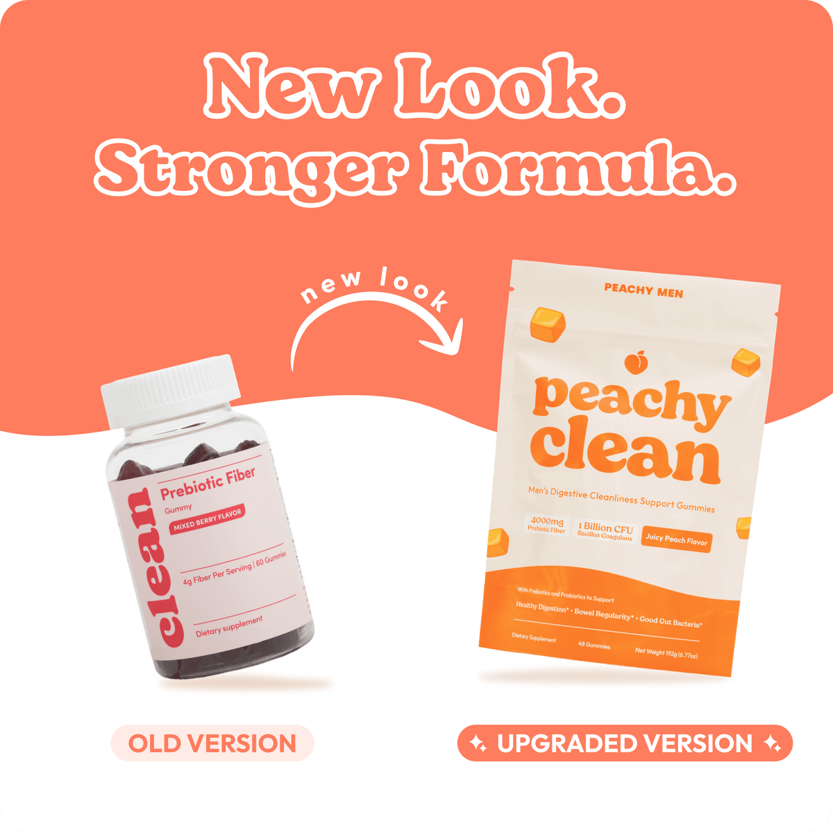 Juicy Peach Flavor Peachy Clean Pre+Probiotic Fiber Gummies