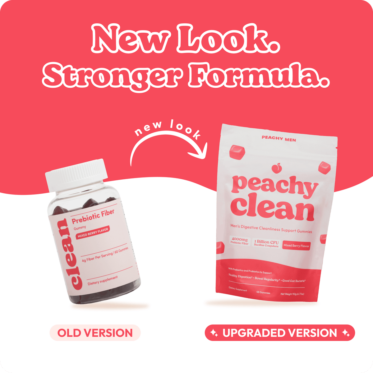 Juicy Peach Flavor Peachy Clean Pre+Probiotic Fiber Gummies