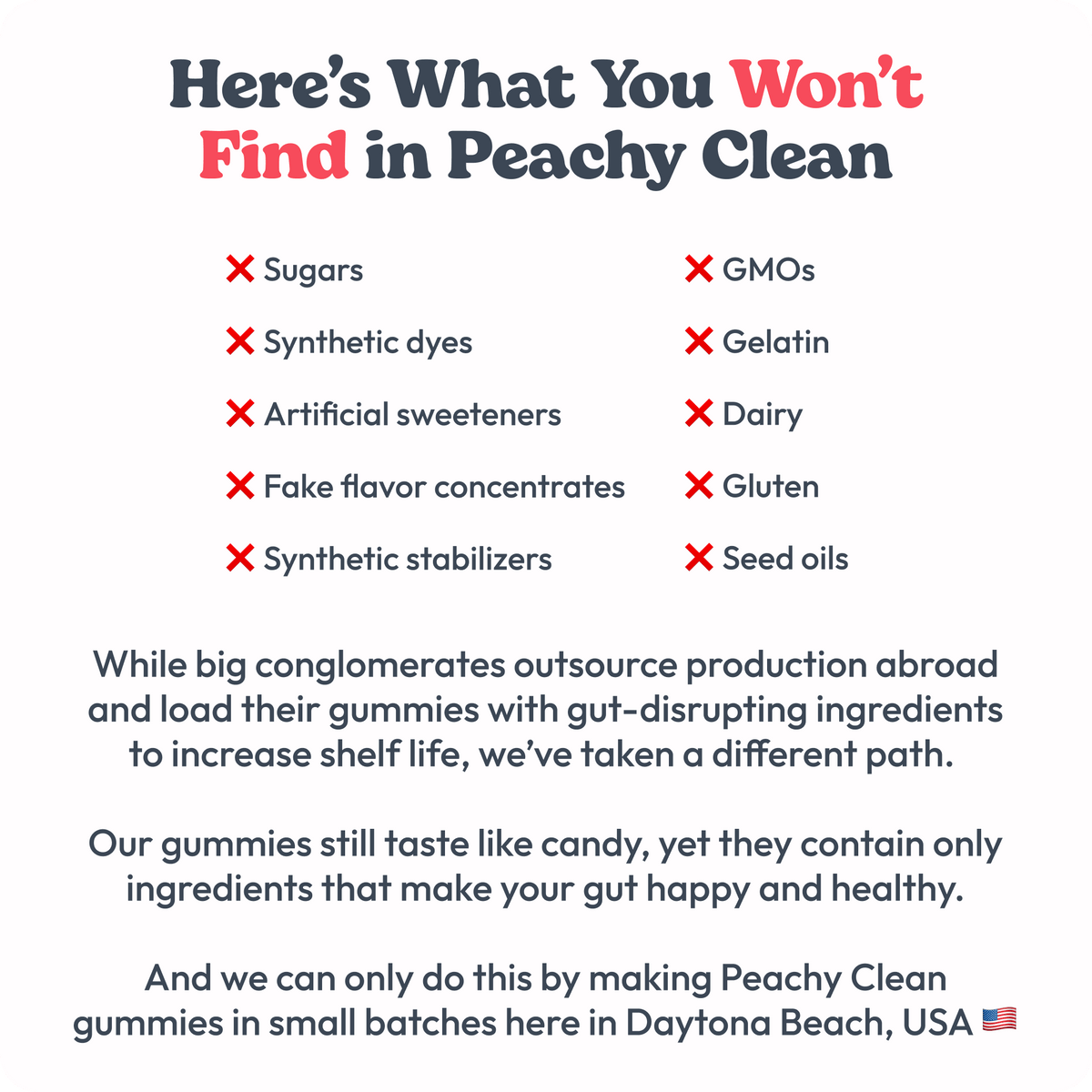 Juicy Peach Flavor Peachy Clean Pre+Probiotic Fiber Gummies