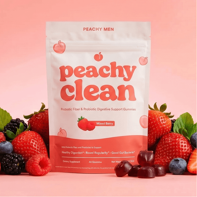 Juicy Peach Flavor Peachy Clean Pre+Probiotic Fiber Gummies