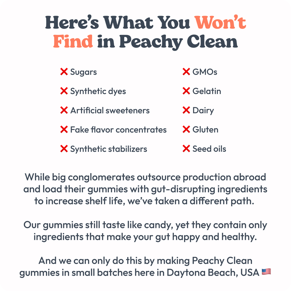 Juicy Peach Flavor Peachy Clean Pre+Probiotic Fiber Gummies